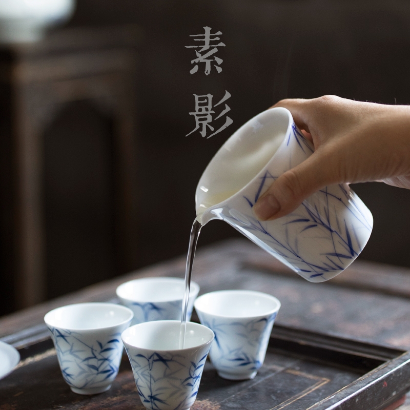 Qiao reasonable longed for blue and white porcelain cup do handheld well cup dried mercifully kung fu tea set with zero points of tea ware ceramics by hand