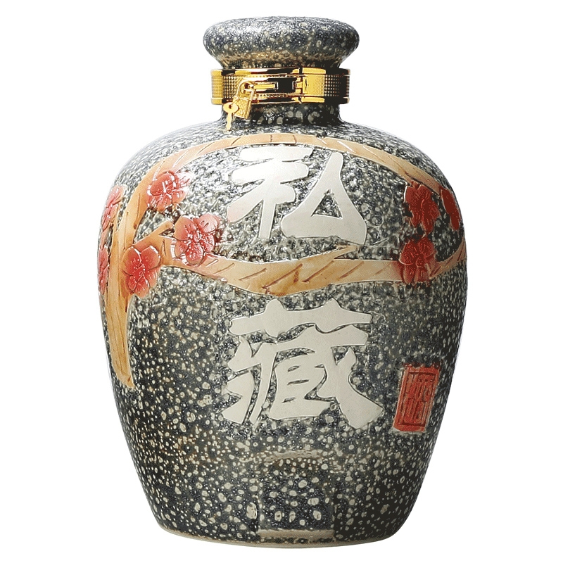 Qiao mu jingdezhen ceramic jar liquor hip archaize 30 jins seal wine jars of empty wine bottles of household