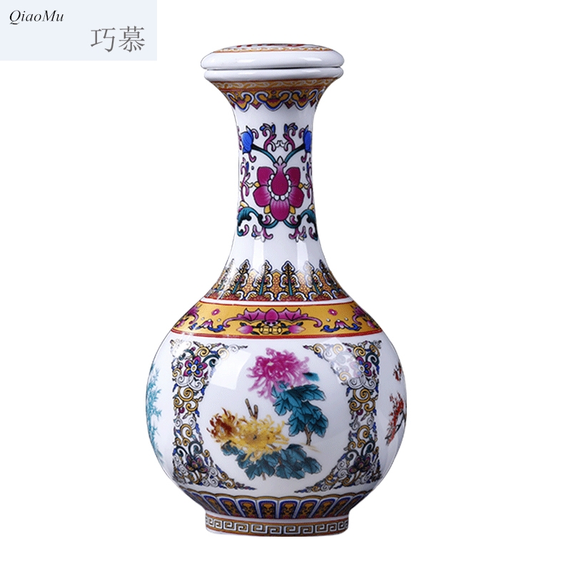 Qiao mu bottle jingdezhen ceramic nice bottle of archaize home seal hip creative decoration small jars