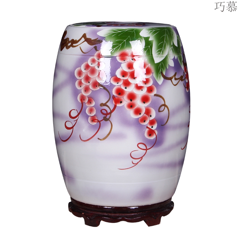 Qiao mu jingdezhen ceramic barrel ricer box 20 jins 30 jins home with cover seal storage tank is 50 kg oil cylinder to kitchen
