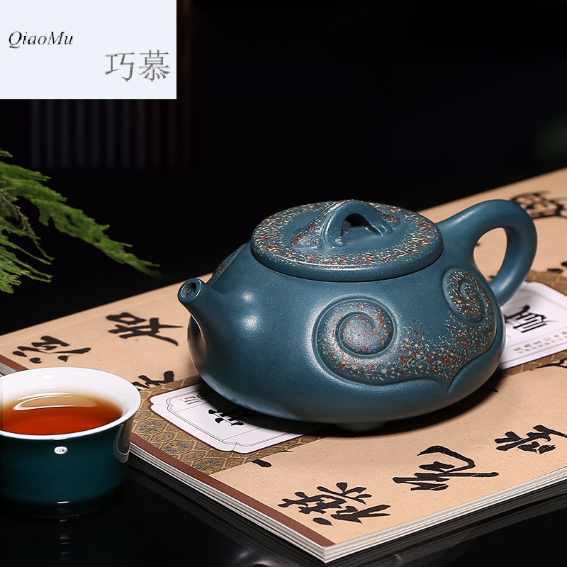 Qiao mu HM yixing are it by pure manual rare green print best teapot tea pot of kung fu