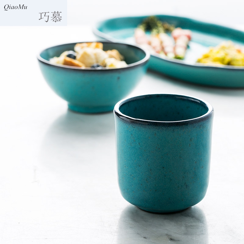 Qiao mu ou coarse TaoPan salad fruit bowl family dish fish dish paella shallow small bowl of rice bowls straight cup