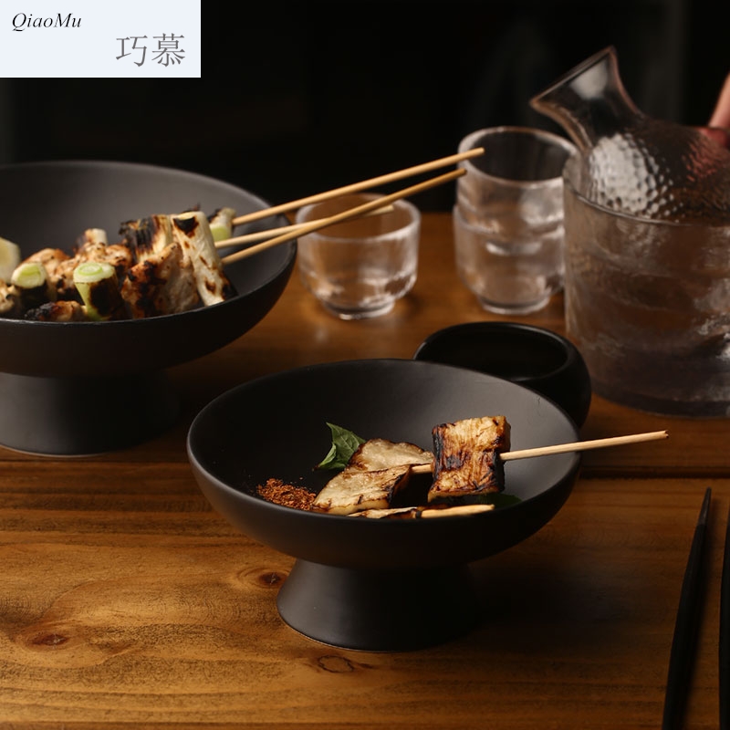Qiao mu creative Japanese ceramics high dish home snack dish restaurant dish pastry dishes dessert dish bowl