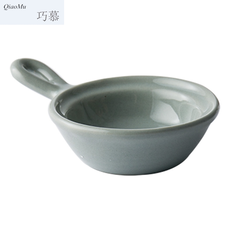 Qiao mu ceramic creative with the small sauce dish dish vinegar flavor dish of household utensils side dish, lovely dip disc