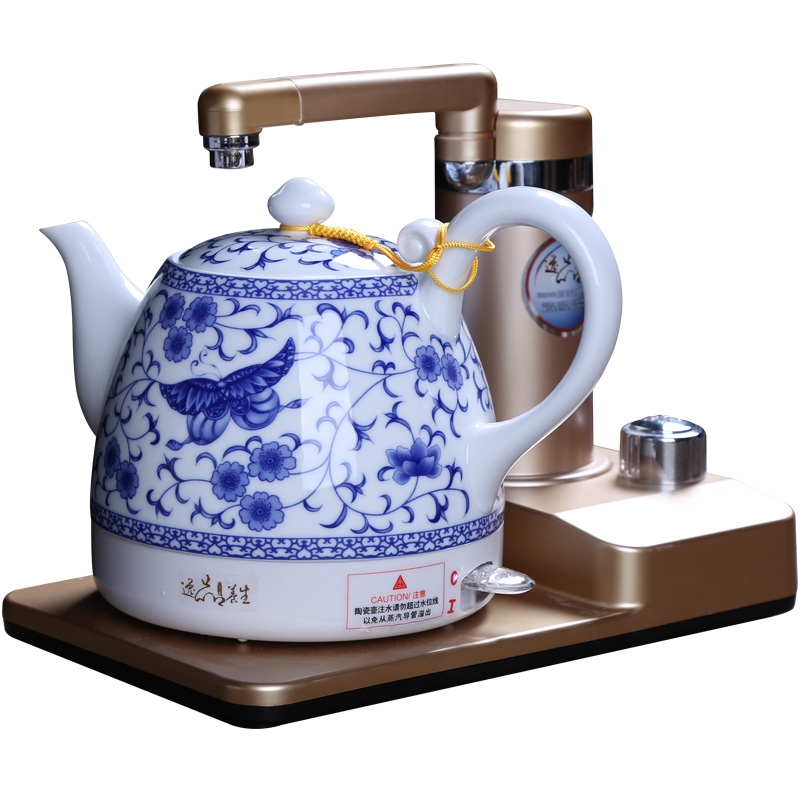 Qiao mu ceramic kettle electric kettle electric teapot curing pot insulation power automatic water blue and white porcelain teapot