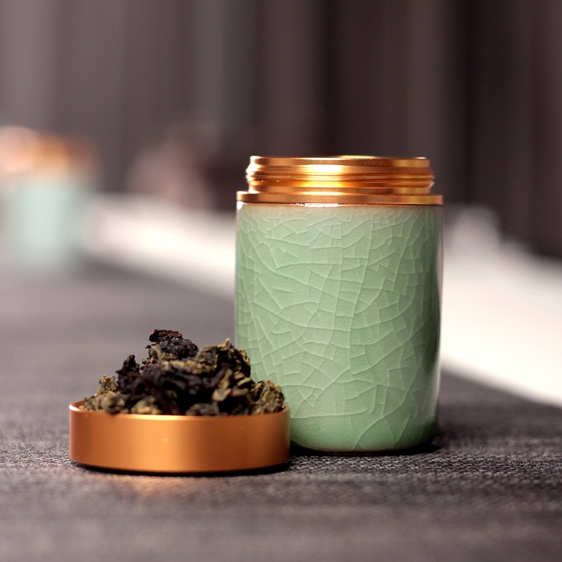 Qiao mu QYX mini caddy fixings longquan celadon portable travel pu - erh tea POTS ceramic small POTS sealed tea
