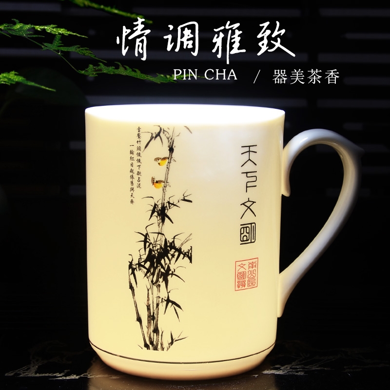 Qiao mu ceramic hand - made teacup tea cup personal water bottle with cover filter the meeting office mark cup tea cup