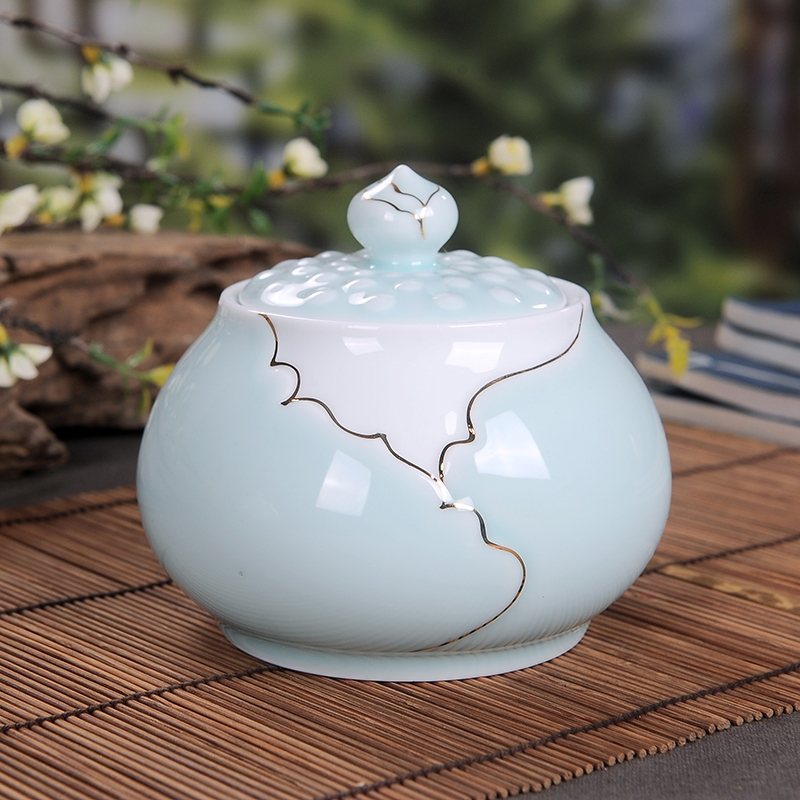 Qiao mu JDL caddy fixings, jingdezhen ceramic hand paint POTS of tea caddy fixings seal box