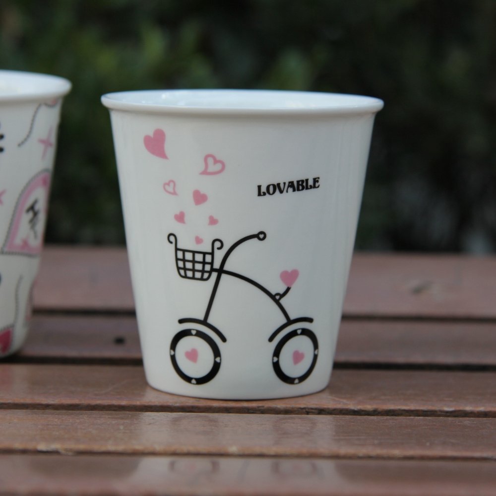 Qiao mu tangshan ipads porcelain express cartoon keller cup coffee cup couples creative ceramic FangZhi the disposable cup