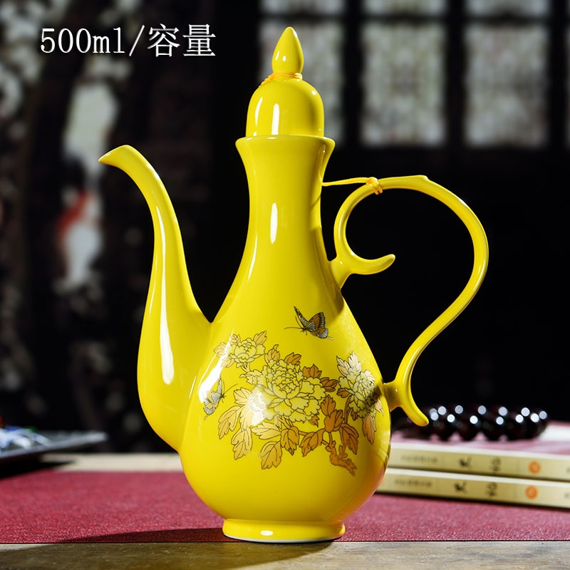 Qiao mu ceramic antique wine pot liquor rice wine wine points out hip household hotels flagon high - grade wine