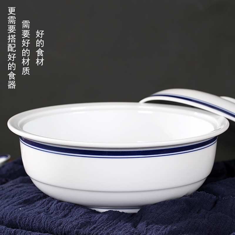 Qiao mu jingdezhen ceramic bowl with cover large dishes soup pot nine inches pot creative Japanese under the glaze color restoring ancient ways