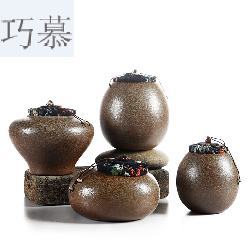 Qiao mu ceramic mini coarse pottery caddy fixings travel tea set ceramic POTS awake size seal pot lawsuits