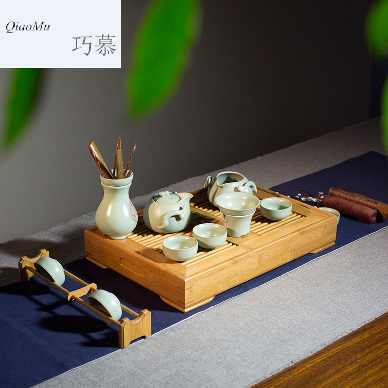 Qiao mu CMJ your up ceramic tea set of a complete set of the home of kung fu tea tray lid bowl tea tea sea) taking