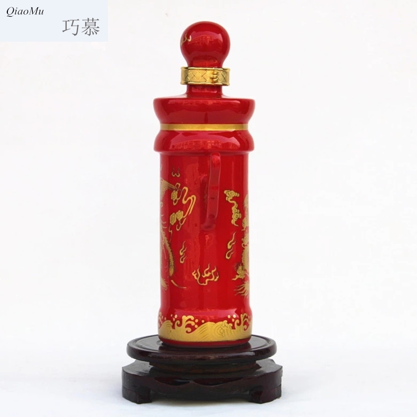 Qiao mu jingdezhen ceramic terms bottle 1 catty longfeng bottles China wine bottle wedding wine bottle 1 catty