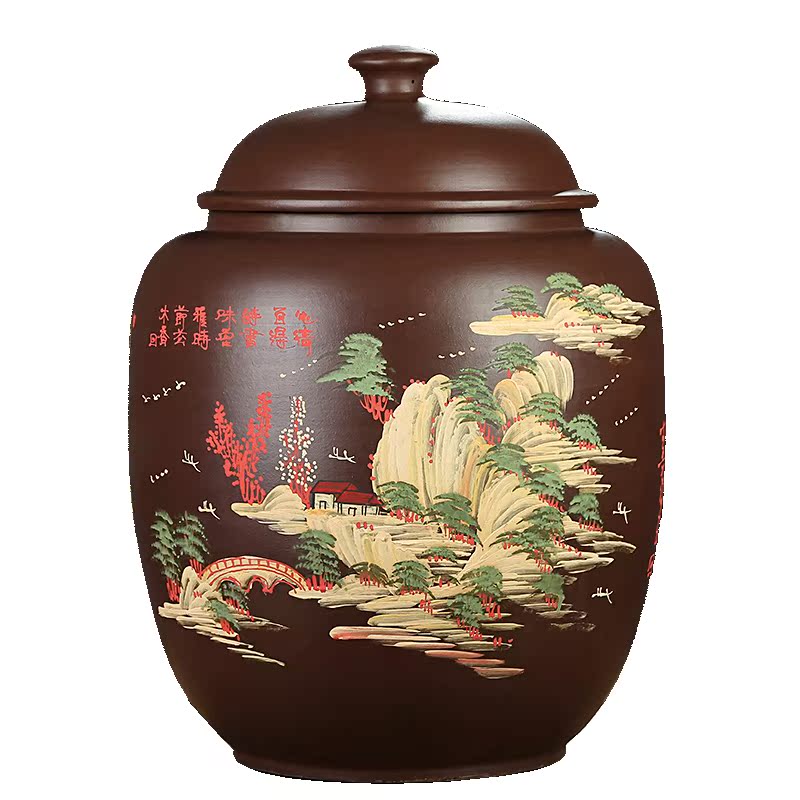 Qiao mu JS yixing purple sand tea pot shengchan dui storage tank barrel large POTS of pu - erh tea canned detong