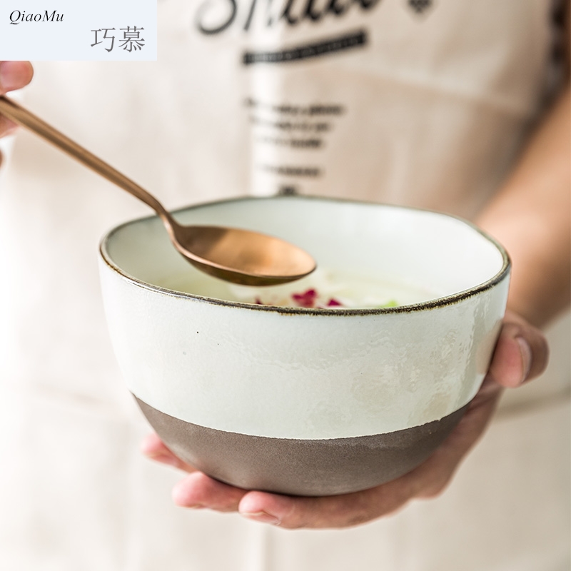 Qiam qiao mu Japanese household ceramics rainbow such use large bowl of soup bowl of salad bowl move jobs creative students