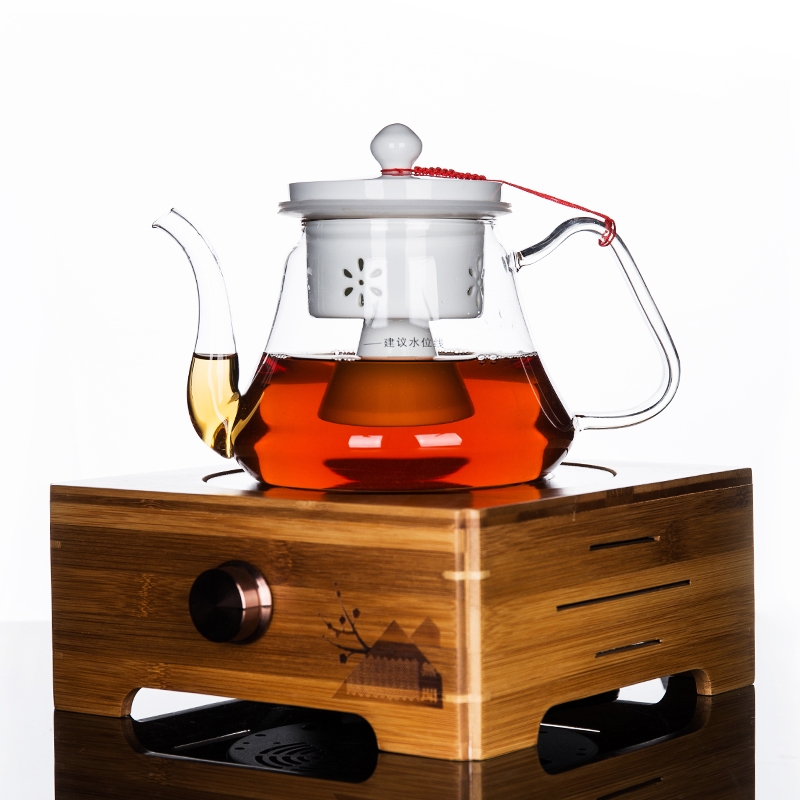 Qiao mu glass black tea tea steamer to cook tea ware home a whole set of electric TaoLu high - temperature cooking teapot tea set