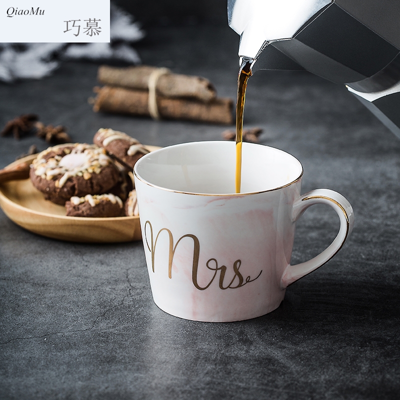 Qiam longed for coffee cup European home opportunely water glass ceramic with cover a keller with spoon, creative couples