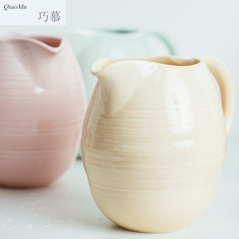 Qiam qiao mu summer home western - style contracted a cold ceramic bottle cooler kettle high - capacity milk cylinder posey the teapot