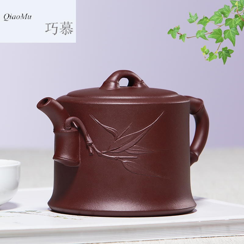 Qiao mu HM famous yixing it pure manual undressed ore the qing cement bamboo from pot teapot tea kettle