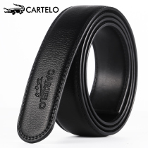 Cartier Crocodile Belt Men's Leather No Head Belt Strip Automatic Buckle Two-Layer Cowhide Belt Head Pants Belt Buckle