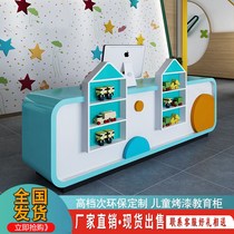 Kindergarten Mother & Mother Roast Lacquer Front Desk Reception Desk Early Education Center Training Course Cartoon Children Park Office Cashier Desk