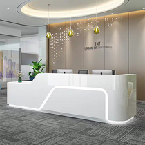 Baking Lacquer Company Front Desk Reception Desk Creative Education Training Institution Front Desk Beauty Salon Collection Silver Bar Desk Brief