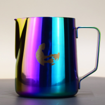 Thickened pull flower cylinder 304 stainless steel pull flower cup Milk bubble tip mouth embossed fancy coffee pull flower appliance 600ml