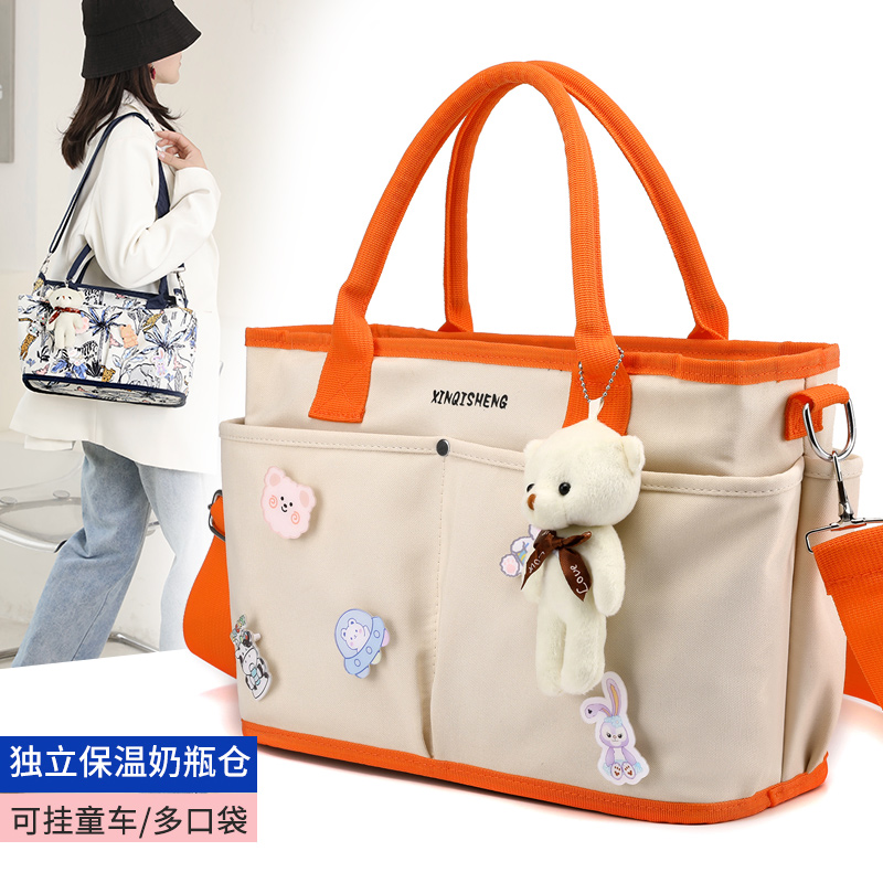 Mommy bag portable hand single shoulder bag Leisure 100 hitched satchel mother and baby bag 2023 new mom go out with va bag-Taobao