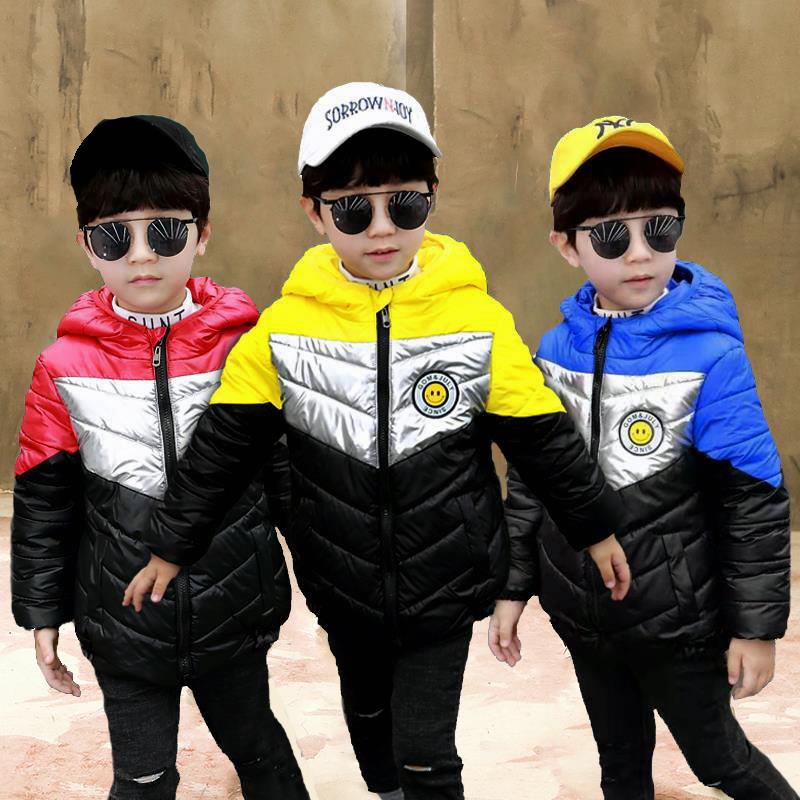 Boys winter clothes Western style short cotton coat thickened coat 2022 new winter middle-aged children's cotton-padded jacket boy tide