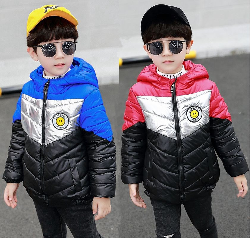 Boys' padded jackets thick winter clothes little boys down jackets winter Western style padded jackets children's net red light jacket