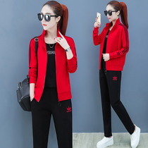 Jordan No Casual Sportswear Suit Women 2022 New 361 Spring Autumn Han Edition Big Code Expats Skinny Sweatshirt Three Sets