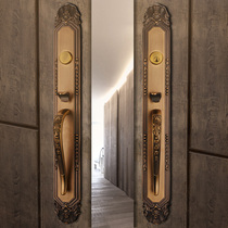 Lixin European household double door door lock Villa antique door lock into the door silent indoor universal type