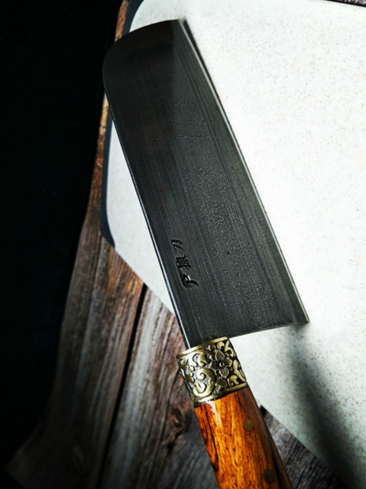 户撒菜刀 百炼花纹钢刀-户外蓝精灵