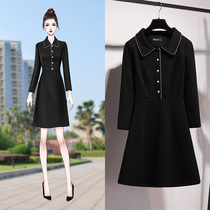 Autumn 2021 new female commuter ol temperament waist thin black long sleeve professional dress overalls