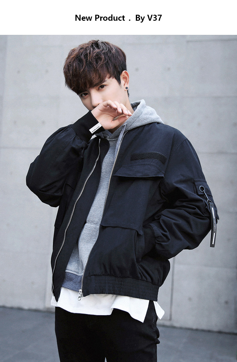 男势冬季外套男韩版潮外衣帅气飞行员褂子修身棒球服男士夹克新款_5折