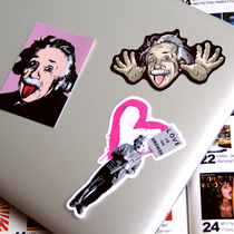 Einstein spoof waterproof stickers trolley case refrigerator kettle RIMOWAipad mobile phone water cup flat sticker