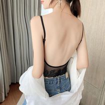 Big halter invisible underwear female U-shaped big chest summer thin wedding dress suspender deep V beautiful back halter neck bra cover