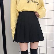 Tall medium and long size pleated skirt female summer high waist thin elastic waist fat mm skirt a short skirt lengthened