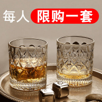 Whisky glass household European-style crystal glass western wine glass Creative ins wind octagonal beer glass bar set