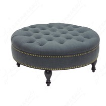 American velvet fabric shoe stool designer light luxury sofa living room round coffee table stool French cloakroom stool