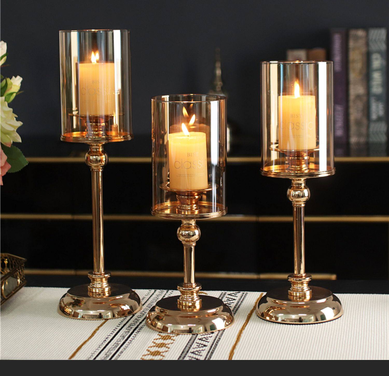 欧式轻奢复古蜡烛台西餐浪漫烛光晚餐道具家用餐桌装饰品摆设