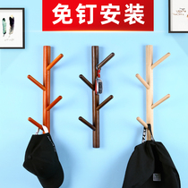 Nordic Minimalist Solid Wood Ins Wind Hook Wall-mounted Wall Free Tree Fork Hangers Hanger Wall Cloakhood Rack Hanger