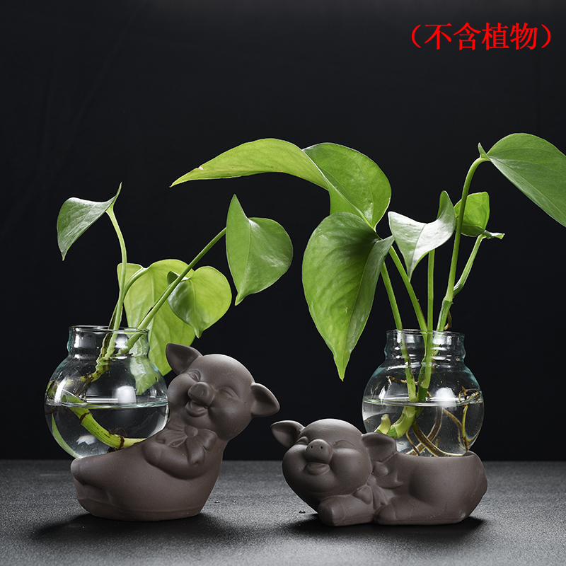 Other creative violet arenaceous pig flower implement home furnishing articles tea flower vases, ceramic containers hydroponic flower pot