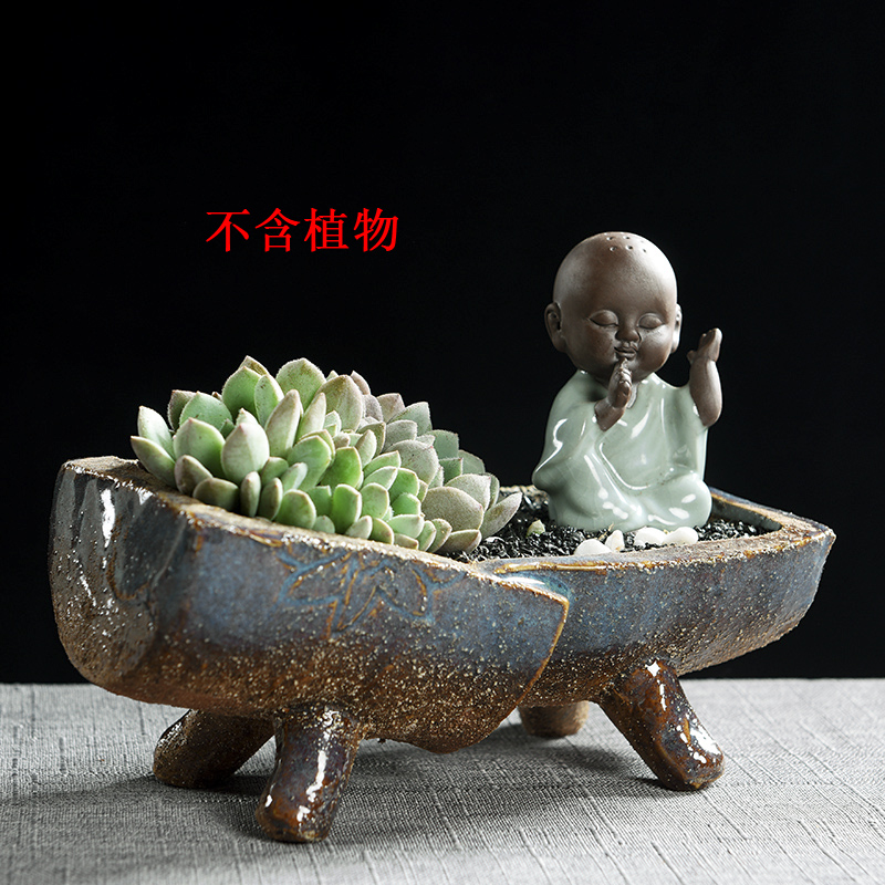 Creative little monk more meat meat flowerpot zen classic ceramic mini violet arenaceous move hydroponic fleshy flower pot