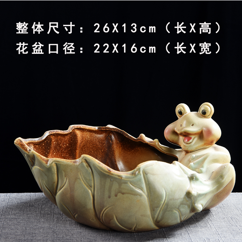 Large caliber Chinese wind restoring ancient ways is meaty plant flower pot wholesale ceramic purple sand flowerpot Large indoor flesh POTS