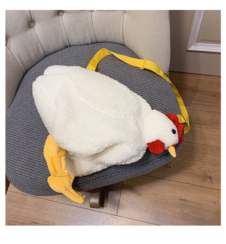 时尚可爱小鸡包潮毛绒动物毛毛包女学生软妹单肩包卡通玩偶斜挎包