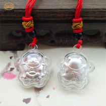Foot silver lucky Lucky cat Pendant Lucky Royal guard Lucky cat Pendant Sterling silver red bag activity handy gift