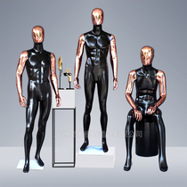 2022 custom new window male model full body personality dumb black electroplated mens clothing store FRP model