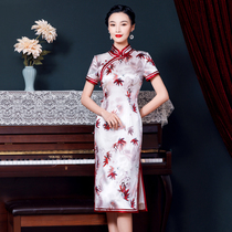 The real silk cheongsam 2022 new retro daily high-end young mother Sang silk dress summer